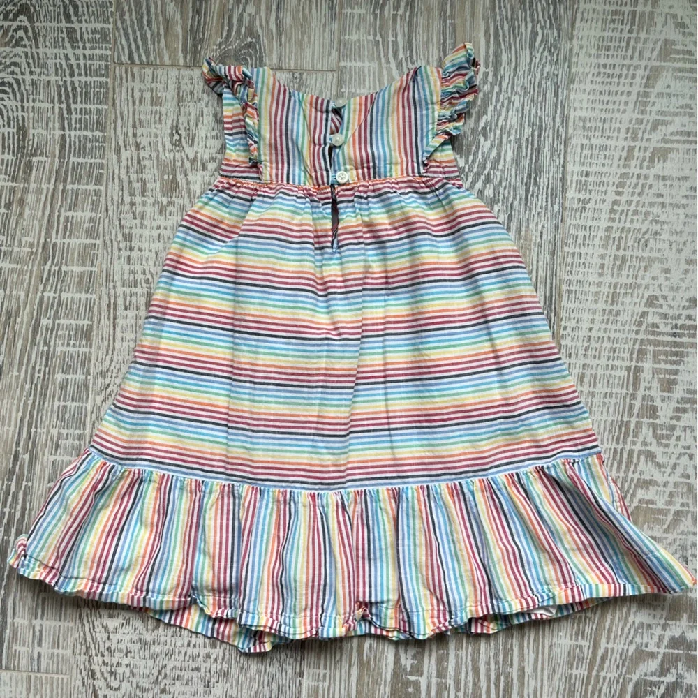 Gap Kids Size 3 Rainbow Striped Lightweight Lined Dress